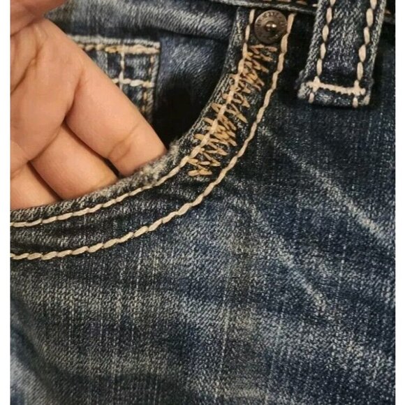 Silver Jeans Co Zac Men's Blue Relaxed Fit Straight Leg Washed Jeans Sz W33 L34 - Picture 6 of 10